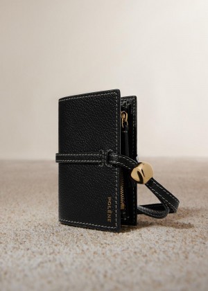 Polene Kayé Card Holder Textured Black | AUO9629K